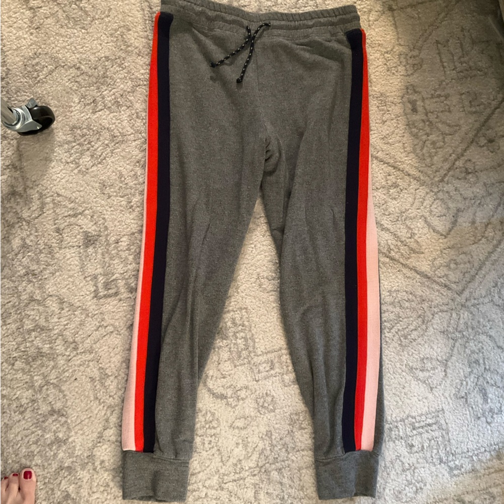 Sundry Gray Joggers with Red and Pink Stripes